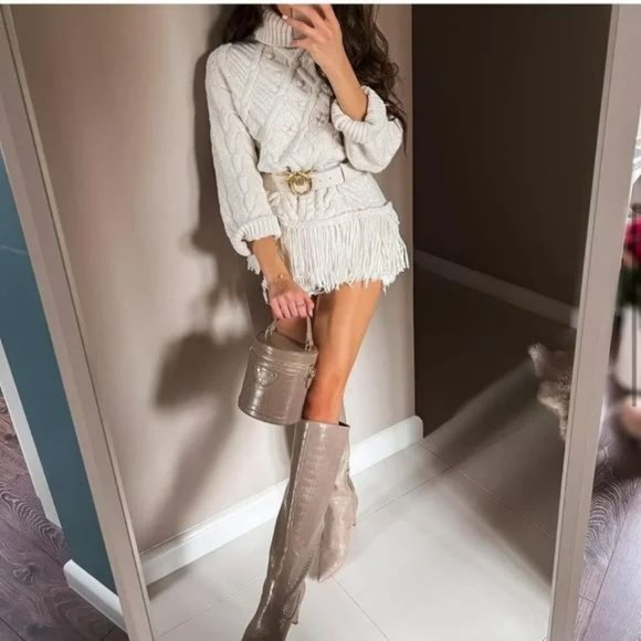 ZARA FRINGED KNIT SWEATER - Picture 12 of 13